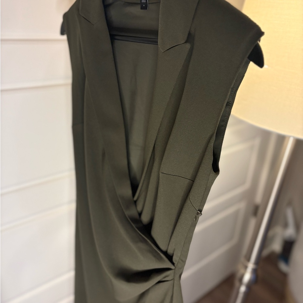Express Asymmetrical Olive Green Dress